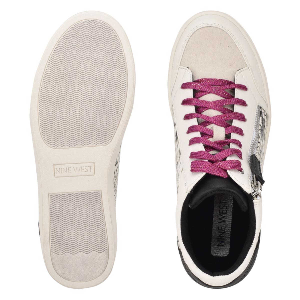 Nine West Tons High Top Hidden Wedge Sneakers Blancas Serpent | 0759CJUVT