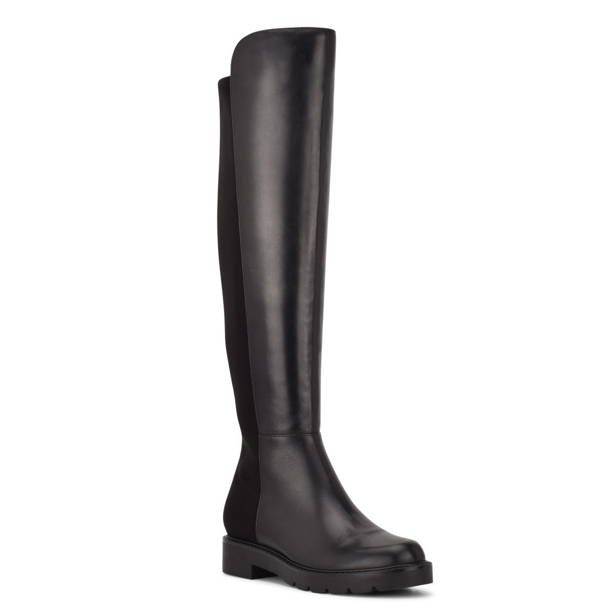 Nine West Tread Over The Knee Lug Sole Negras | 7018JBICM