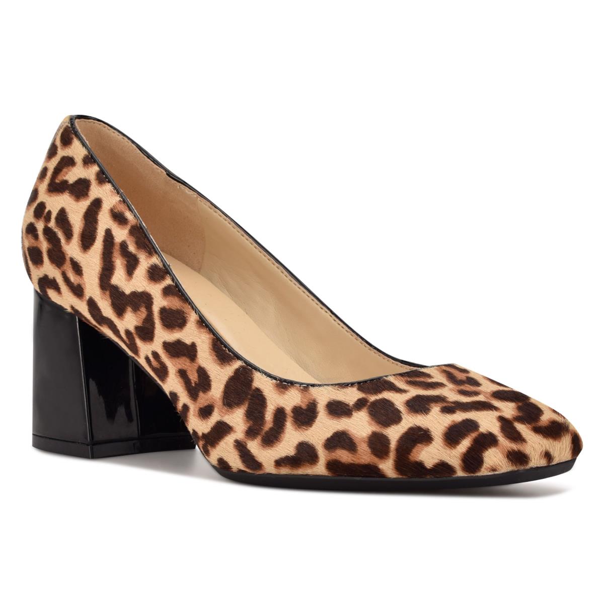 Nine West Vibe 9x9 Block Heel Leopardo | 1746IJSEK