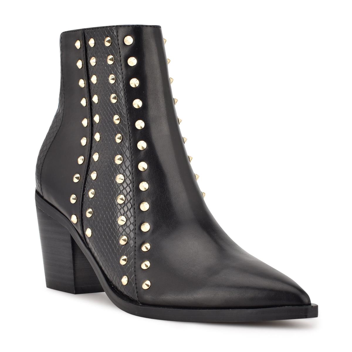 Nine West What Studded Block Heel Negras | 1452OKVEF