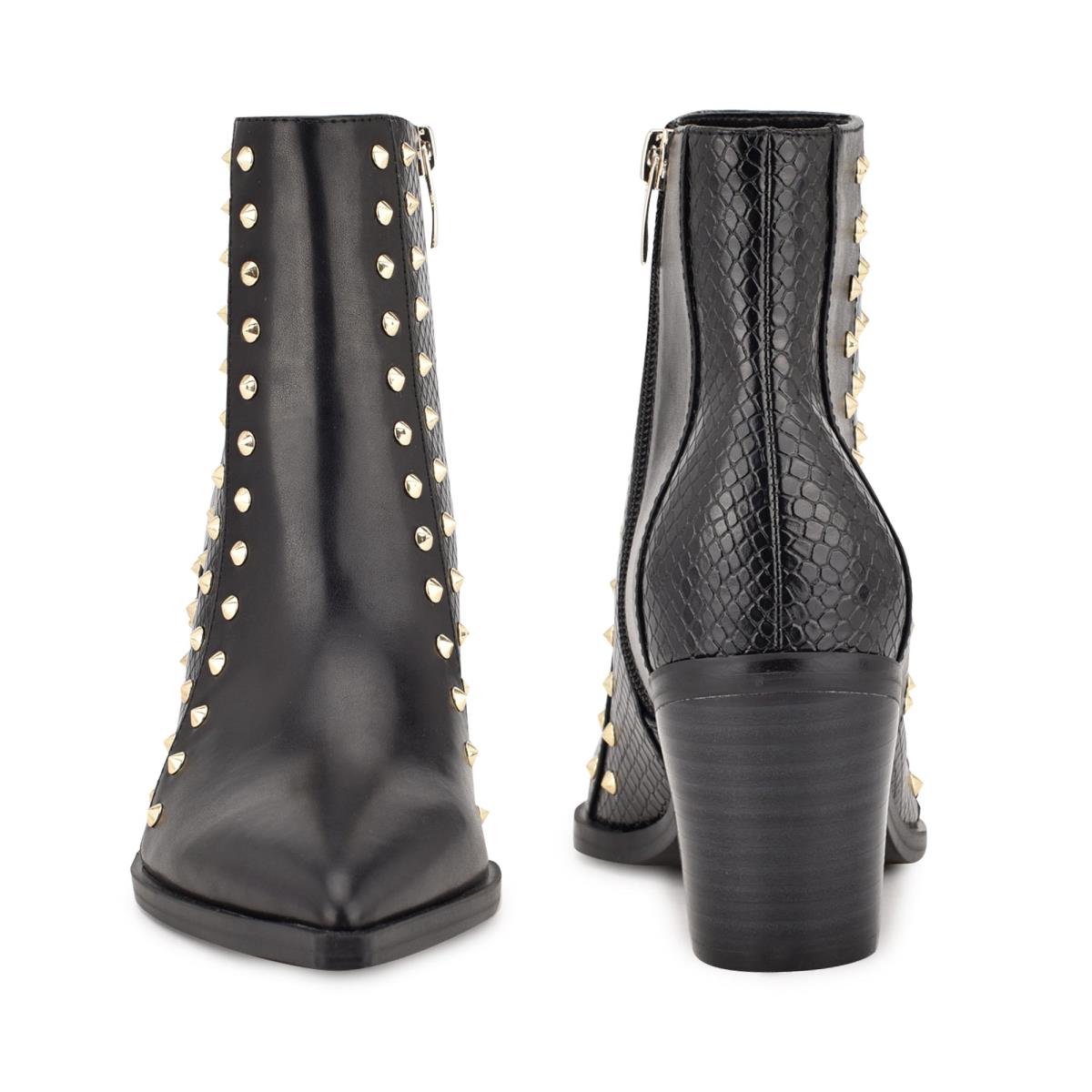 Nine West What Studded Block Heel Negras | 1452OKVEF