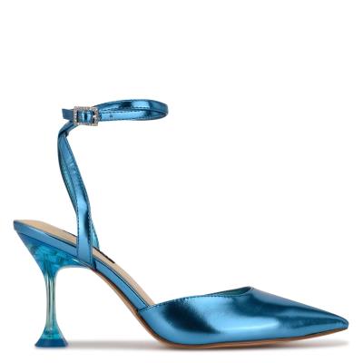 Nine West Harlowe Ankle Strap Azules | 3697LNQJO