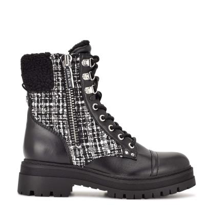 Nine West Pike Combat Lug Sole Negras | 3698LXBZC