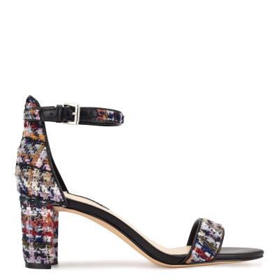 Nine West Pruce Ankle Strap Block Azules Multicolor | 4862QXBTW