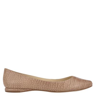 Nine West Speakup Almond Toe Albaricoque Serpent | 1275JXRGA