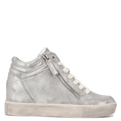 Nine West Tons High Top Hidden Wedge Sneakers Plateadas | 8413SPODT