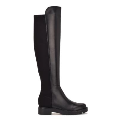 Nine West Tread Over The Knee Lug Sole Negras | 7018JBICM